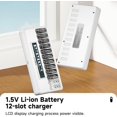 thumbnail image 5 of Paquete de 12 baterías AA Recargabl con Cargador de batería doméstica de 12 bahías, Cargador de Pared USB-C de 20 W, Salida Constante de 1,5 V, 5 of 5