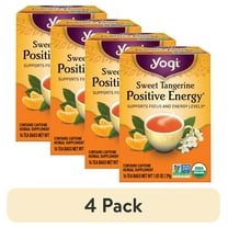 (4 pack) Yogi Tea Sweet Tangerine Positive Energy, Organic Black Tea Bags, 16 Count