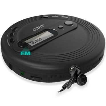 Coby Portable CD Player with Skip Protection- Lightweight and Shockproof Music Disc Player with FM Radio and Pro-Quality Earbuds | Perfect for Home Car and Travel,Black