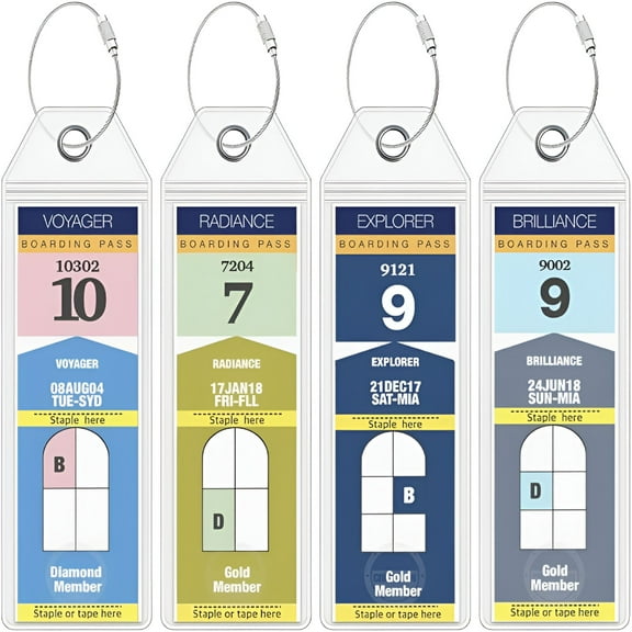 GASTROPOD Cruise Luggage Tag Holder (4 Pack) – Fits All Ships, Durable Travel ID Holders for 2025-2026 Cruises, Clear Waterproof Cruise Essentials