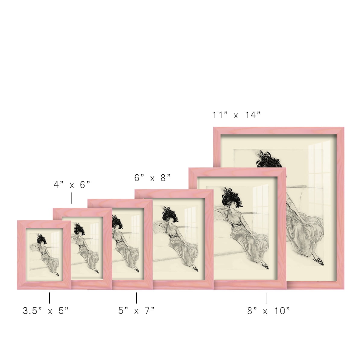 Feather Hat I -Framed Print w/glass-Sunset Pink