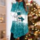 thumbnail image 3 of Gibobby Blusas Elegantes Para Mujer Camiseta con estampado navideño de muñeco de nieve y dobladillo irregular con cuello para mujer（Glauco， L), 3 of 4