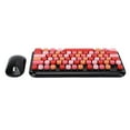 thumbnail image 2 of M Buder Teclado y Ratón Inalámbricos 2.4GHz Ergonómico Retro 75 Teclas Negro/Rojo, 2 of 9