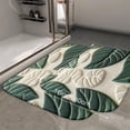 thumbnail image 2 of 1pc Leaf Pattern Absorbent Non-Slip Bathroom Thickened Flannel Rug Decor,Soft,Quick Drying,Suitable For Indoor/outdoor Use,Bathrooms,Bedrooms,Kitchens,Terrace,Laundry Rooms,16"x24", 2 of 9