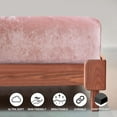 thumbnail image 5 of PHF Truly Velvet Fitted Sheet Twin Size, Luxury Super Soft Flannel Bottom Sheet with 15" Deep Pocket for Winter, Pink, 5 of 6