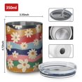thumbnail image 4 of 12oz Coffee Tumblers Pioneer Flower Floral Print Pattern Stainless Steel Vacuum Insulated Travel Tumbler Coffee Cups Mug with Lid and Straw with Cleaning Brush for Cold & Hot Drinks, 4 of 5