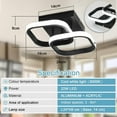 thumbnail image 5 of Modern Rectangular 2 LED Ceiling Light 22W Cool White Light 6000K Ceiling Light for Hallway Kitchen Living Room Studio(Black,1PCS), 5 of 5
