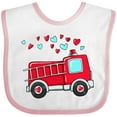 thumbnail image 3 of Inktastic Valentine Fire Truck with Hearts Boys or Girls Baby Bib, 3 of 4