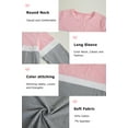 thumbnail image 3 of Langwyqu Girls Casual Long Sleeve T Shirts Children Color Block Stripe Tee Size 4-15 Years, 3 of 5
