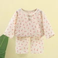 thumbnail image 2 of Tisuna Kids Fall Pajamas Set For Boys Cozy Floral Print Long Sleeve Crewneck Tops And Pants Pjs 2 Pieces Sleepwear Set For Children Daily Wear Size 3-4 Years, 2 of 3