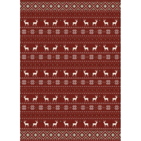 Wondiair 5x7 Non-Slip Washable Area Rug, Low Pile Persian Style Carpet, Bold Tribal Design for Living Room, Dorm and Holiday Decor