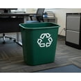 thumbnail image 5 of 7 Gallon Green Rectangular Recycling Bin with Recycling Symbol - Plastic Recycle Wastebasket for Home, Office, Desk Side, 5 of 5
