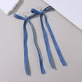 thumbnail image 4 of Long  Bow Knot Dangle Drop Hook Earrings Fabric Ribbon Bow Tassel Dangling Statement Huggie Hoop Earring Boho Jewelry for Women, 4 of 6