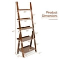 thumbnail image 4 of Costway 5-Tier Bamboo Ladder Shelf Bookshelf Display Storage Rack Flower Stand Coffee, 4 of 10