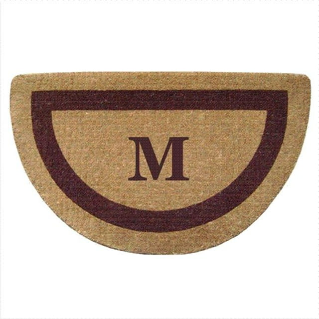 Nedia Home 02055M Monophoto - Cadre Marron 22 x 36 Po Demi-Rond Paillasson de Coco Robuste - Monogrammé M