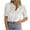 White, variant on Women's Short Top Summer Lace Button Cardigans Solid Color Round Neck Puff Sleeve Shirts Casual Fashion Hollow Blouses