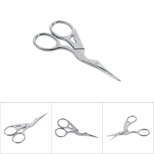 1Pc Vintage Stainless Steel Embroidery Sewing Tools Points Crane Shape Shears Stitch Scissors