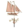 Good Directions Schooner Weathervane, Pure Copper - 25"L