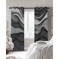 thumbnail image 2 of Black Grey Ombre Blackout Curtains for Bedroom, Abstract Grey Wave Texture Gradient Room Darkening Window Drapes for Living Room, Thermal Insulated Grommet Curtains, 42x63 inch, 2 Panels, 2 of 9