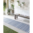 thumbnail image 2 of BoutiqueRugs Madras Moroccan Geometric Zig Zag Runner Rug - Southwestern Trellis Carpet for Hallway, Patio, Terrace - Outdoor Safe - Light Blue, Aqua, Navy - 2'7" x 10', 2 of 19