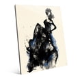 thumbnail image 1 of Woman in Dress Blue Accent - Grunge |20" x 24" Acrylic wall art, 1 of 1