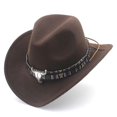 thumbnail image 4 of Chapeau de Cowboy Western Unisexe avec Franges Rose Rouge, 4 of 4