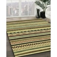 thumbnail image 3 of Ahgly Company Machine Washable Indoor Square Abstract Metallic Gold Area Rugs, 6' Square, 3 of 7