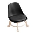 thumbnail image 1 of GUOOL Low Height Rolling Stool with Back 360 degree Rotating Small Roller Stool Comfortable Black, 1 of 9