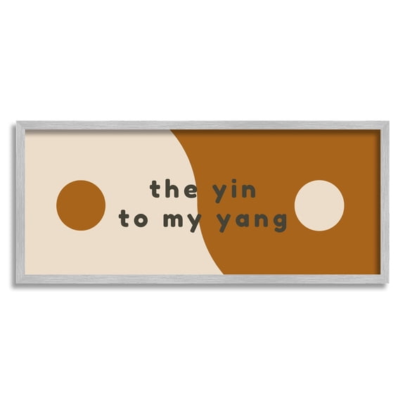 Stupell Industries Yin To My Yang Romantic Harmony Balance Symbol Graphic Art Gray Framed Art Print Wall Art, Design by Daphne Polselli