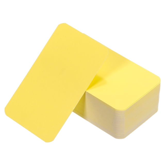 Unique Bargains 3.5' x 2' Blank Paper Business Cards Small Index Flash Cards Message Note Card, Yellow 100 Pack