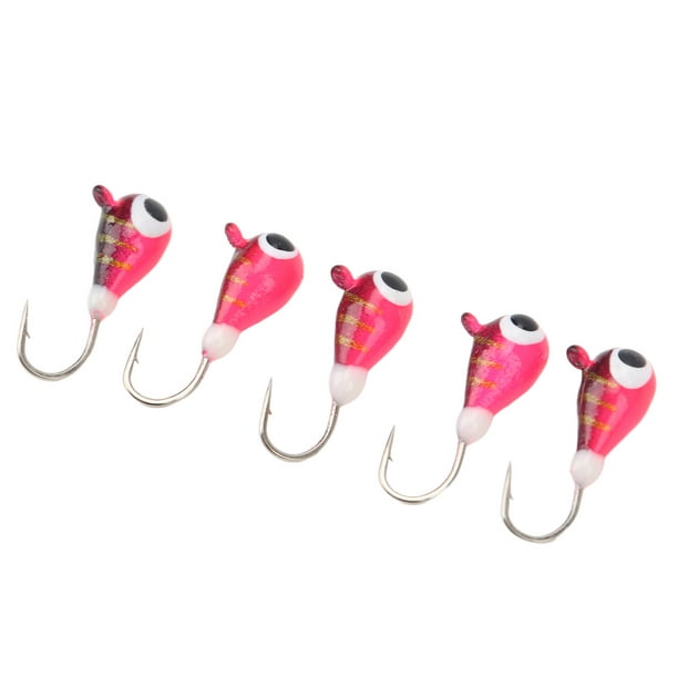 Ice Fishing Jigs, High Strength Sharpness 5 Pcs Ice Fishing Lures Life Like  Swimming Action For Winter 