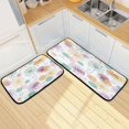 thumbnail image 7 of 2-Piece Kitchen Mat Set Non Slip Washable Floor Mats Decorative Rugs for Kitchen Sink Laundry Colored Outline Flower, 7 of 7