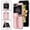 Pink, variant on ELEHOLD Case for Samsung Galaxy Z Flip7, Adjustable Wrist Strap Leather Phone Case with Camera Protection,Pink