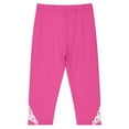 thumbnail image 3 of TAIAOJING Toddler Girls Yoga Pants With Lace Trim Comfortable Stretchy Solid Color Casual Capris For Everyday Wear School Outdoor Activities Summer Fall Soft 8-9Y, 3 of 3