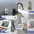 thumbnail image 7 of Toothbrush Holders with Water Absorbing Diatomite for Bathrooms, Electric Toothbrush Toothpaste Holder 2 Slots, Shower Tooth Brush Holder Bathroom Countertop Sink Caddy Sponge Organizers, Silver, 7 of 7