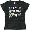 thumbnail image 3 of Inktastic Just Down Right Perfect Down Syndrome Awareness Ribbon Women's T-Shirt, 3 of 5