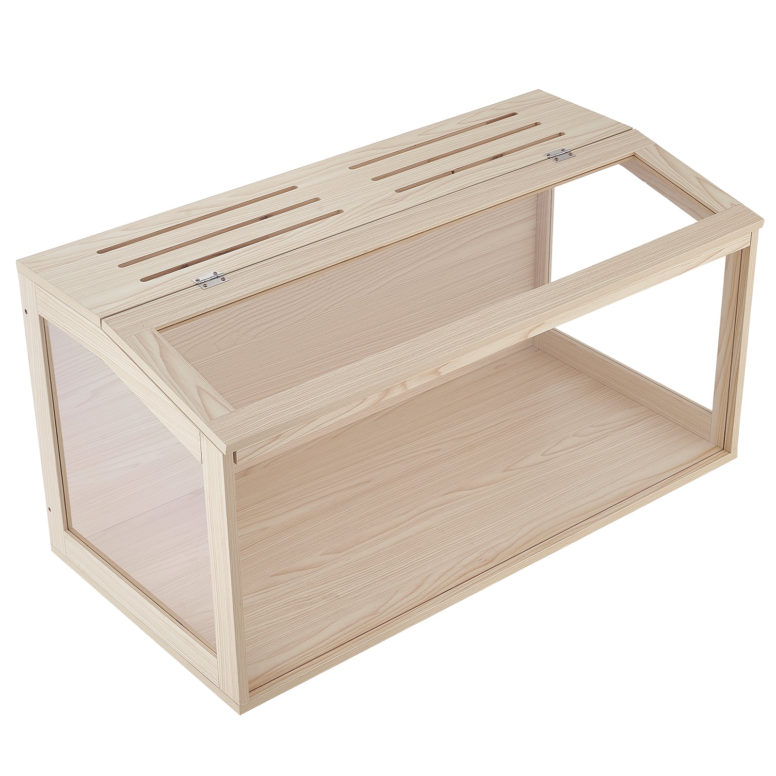 KFFKFF Wooden Hamster Cage 40.1"x20.4"x20.1" with 270° Clear Viewing, Durable Acrylic Small Animal Habitat Featuring Openable Top, Spacious Enclosure for Syrian/Dwarf Hamsters,Guinea Pigs,and Gerbils