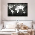 thumbnail image 2 of Elephant Stock Iron Impression World Map Wall Art - Horizontal Canvas Wall Art - Living Room Wall Decor - Map Canvas - Gray And White Decor - 45" x 30", 2 of 8