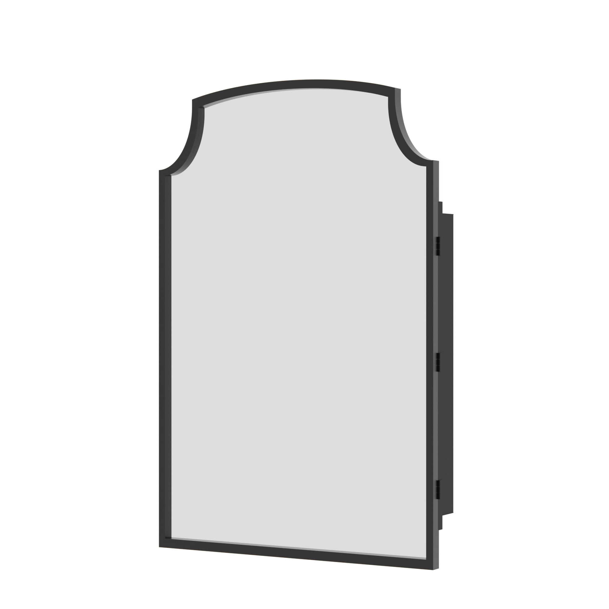 MAYEERTY 30x20x5 Inch Black Metal Slightly Arched Medicine Cabinet for Bathroom