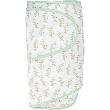 UPC: 0748252351340 | Miracle Blanket Baby Sleep Wearable Swaddle Wrap for Newborn Infant Boy or Girl 0-3 Months – Camper and Trees pattern with Green Trim