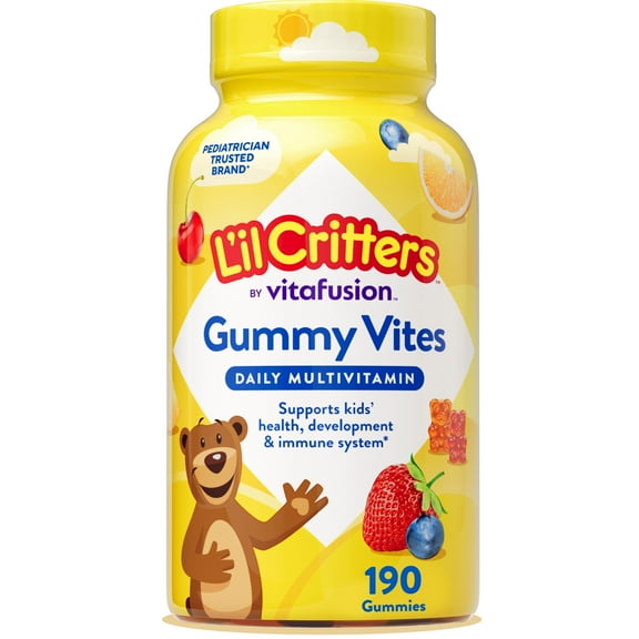 L’il Critters Gummy Vites Kids Multivitamin Gummies, Mixed Fruit, 190 Count