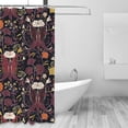 thumbnail image 2 of Shower Curtain, plants flowers_A Waterproof Fabric Plastic Shower Curtain, Drying Fast Bathroom Curtain with 9 Buttonholes, Ruffle Shower Curtain 60x72in, 2 of 8
