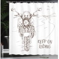 thumbnail image 4 of Ambesonne Inspirational Shower Curtain, Keep on Riding, 69"Wx84"L, Brown White, 4 of 5