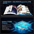 thumbnail image 4 of OSCAL 2026 13.4" AI Tablet, Android 16, 24GB RAM 256GB ROM, 1TB Expand, T7280 Octa-Core CPU, 8+16MP Camera, 8300mAh, 5G Wifi, Gemini Al Tablet with Keyboard & Mouse, Black, 4 of 11