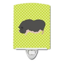 Caroline's Treasures BB7767CNL Vietnamese Pot-Bellied Pig Green Ceramic Night Light, 6x4x3", multicolor