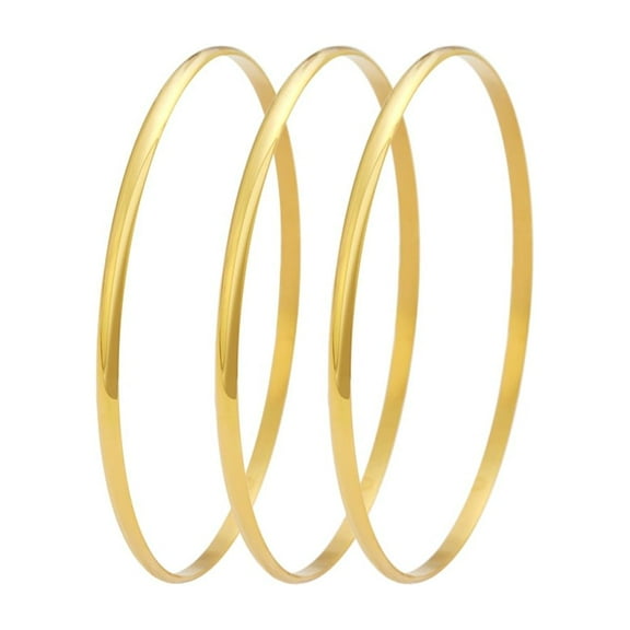 My Daily Styles Stainless Steel Three Stackable Womens Bangle Bracelets