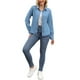 thumbnail image 2 of Camisa de mezclilla para mujer INSPIRE CHIC de manga larga, atuendos de primavera, camisa de botones vaquera, top de mezclilla M azul, 2 of 6