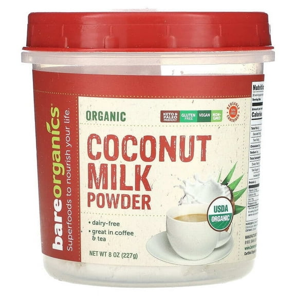 BareOrganics, Organic Coconut Milk Powder, 8 oz Pack of 4