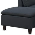 thumbnail image 3 of Benjara Olga 3 Piece L Shape Sectional Sofa with Ottoman- 2 Throw Pillows- Black, 3 of 8