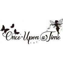 Fairy Wall Decals Fairy Tale Wall Stickers Once Upon a Time Quote Wall Decor Vinyl Self-Adhesive Sticker Decoration for Nursery Living Room Bedroom Classroom Wall Sticker Vinyl Transfer